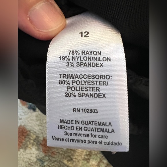 Valerie Stevens Cheetah Print Black Dress Trousers Size 12 Petite - Picture 6 of 8